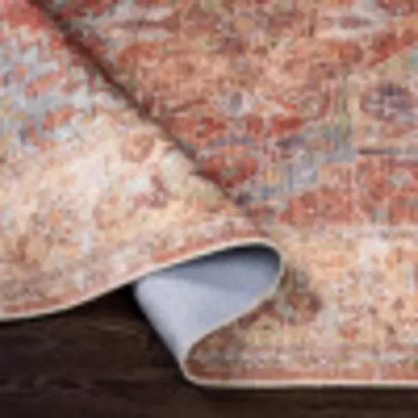 imageLivabliss Nico Vintage Medallion Washable Area Rug2 x 211quot Burnt OrangeTeal67 x 9