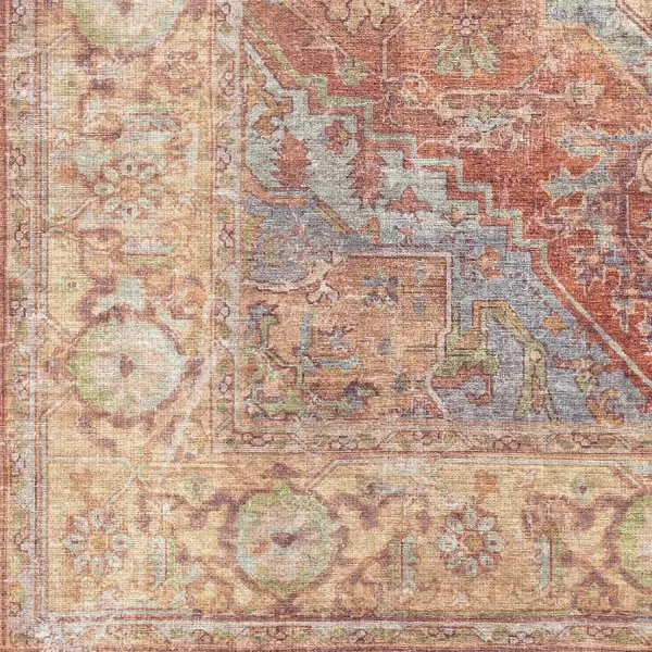 imageLivabliss Nico Vintage Medallion Washable Area Rug2 x 211quot Burnt OrangeTeal710 x 102