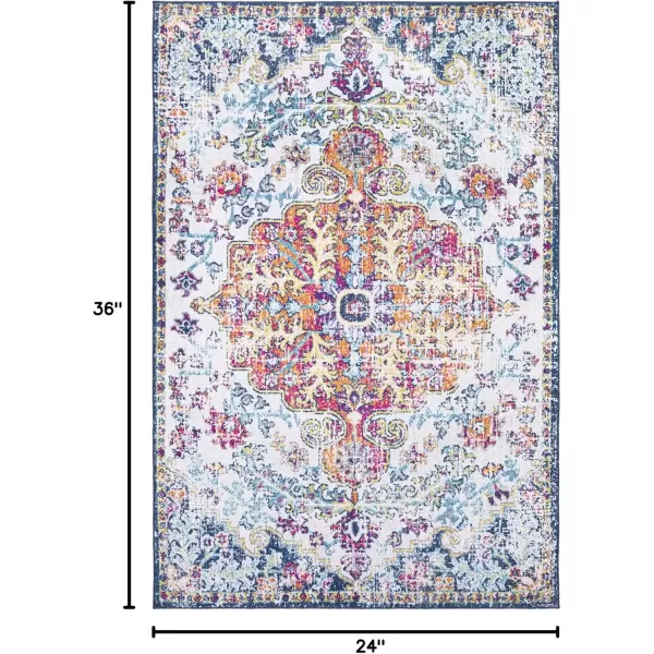imageLivabliss Odelia Vintage Bohemian Washable Area Rug 4 x 6 OrangeMulti3 x 2 Rectangular