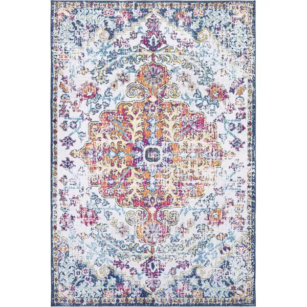 imageLivabliss Odelia Vintage Bohemian Washable Area Rug 4 x 6 OrangeMulti76 x 5 Rectangular