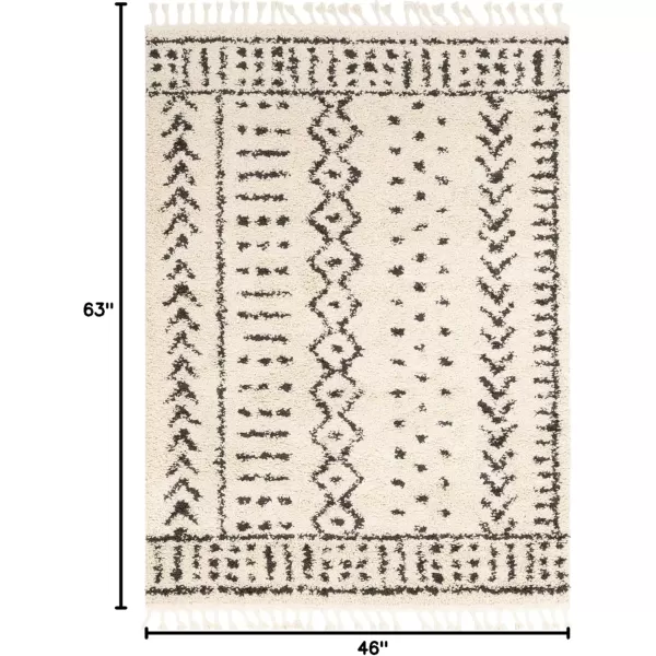 imageLivabliss Orlantha Bohemian Shag Area Rug2 x 211quot CharcoalBeigeCharcoalBeige
