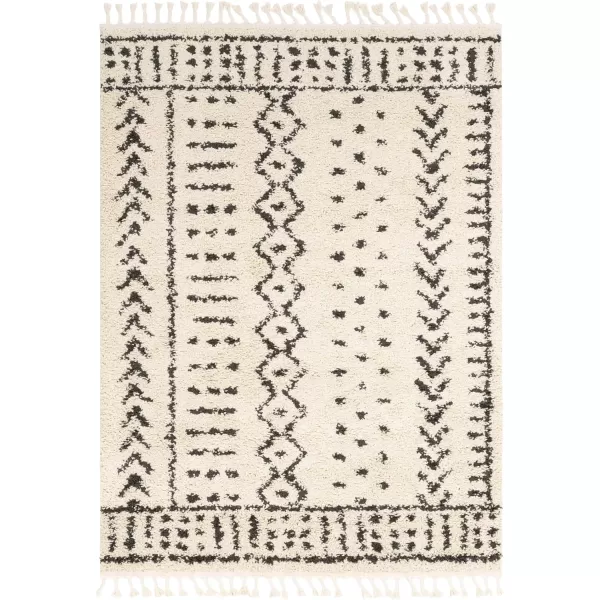 imageLivabliss Orlantha Bohemian Shag Area Rug2 x 211quot CharcoalBeigeCharcoalBeige