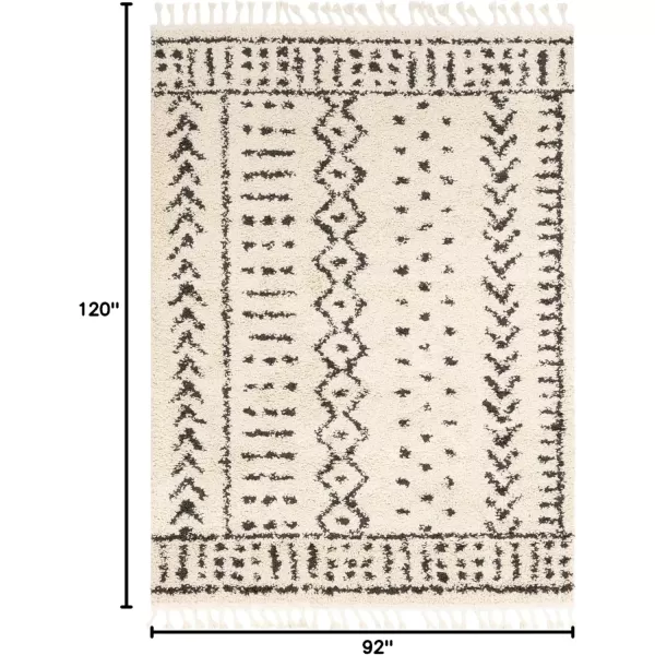imageLivabliss Orlantha Bohemian Shag Area Rug2 x 211quot CharcoalBeigeCharcoalBeige