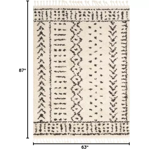 imageLivabliss Orlantha Bohemian Shag Area Rug2 x 211quot CharcoalBeigeCharcoalBeige