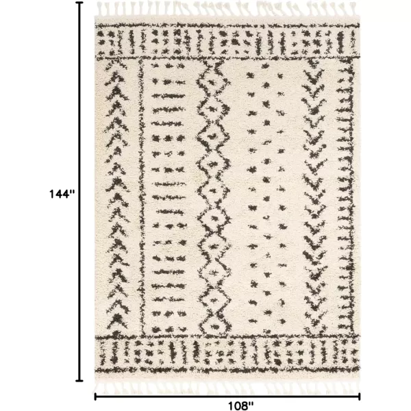 imageLivabliss Orlantha Bohemian Shag Area Rug2 x 211quot CharcoalBeigeCharcoalBeige