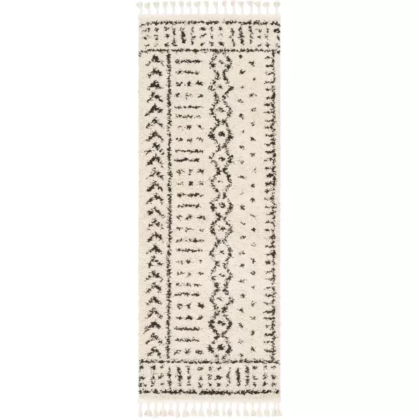 imageLivabliss Orlantha Bohemian Shag Area Rug2 x 211quot CharcoalBeigeCharcoalBeige