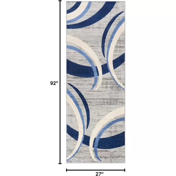imageLivabliss Zara Modern Geometric Area Rug43quot x 511quotNavyNavy