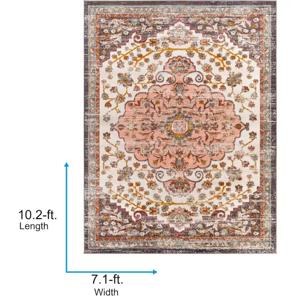 imageLivabliss Camber Vintage Medallion Area Rug52quot x 7Pale PinkPale Pink