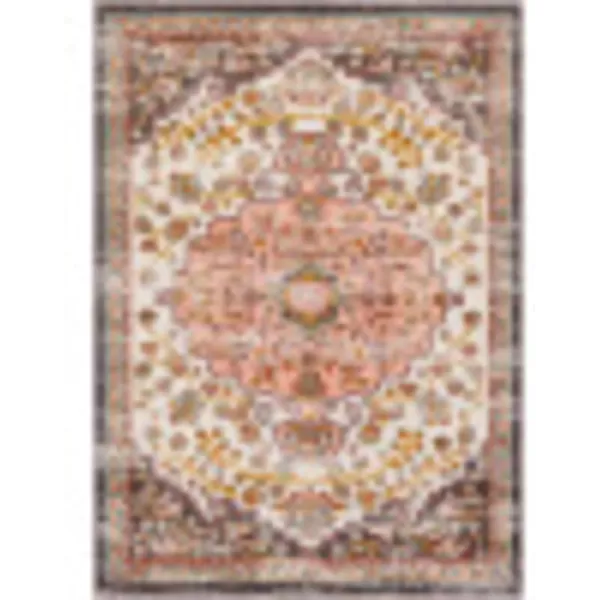 imageLivabliss Camber Vintage Medallion Area Rug52quot x 7Pale PinkPale Pink