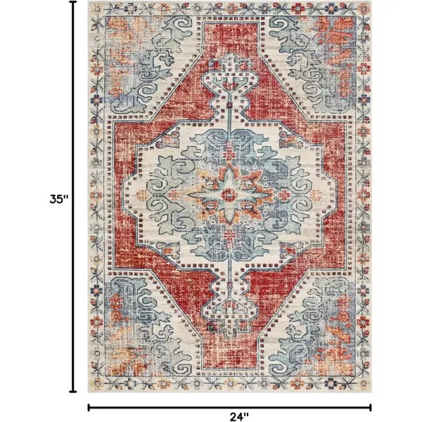 imageLivabliss Farouk Area Rug 53quot x 74quot RedBlueRed  Blue