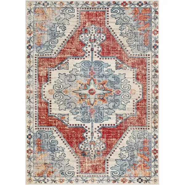 imageLivabliss Farouk Area Rug 53quot x 74quot RedBlueRedBlue