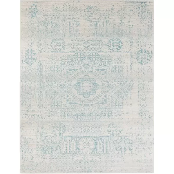 imageValeria Teal and Beige Updated Traditional Area Rug 2 x 3Light Teal