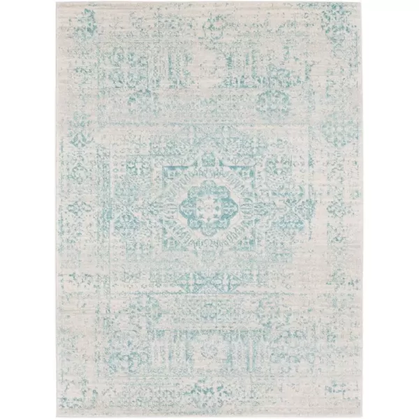 imageValeria Teal and Beige Updated Traditional Area Rug 2 x 3Light Teal