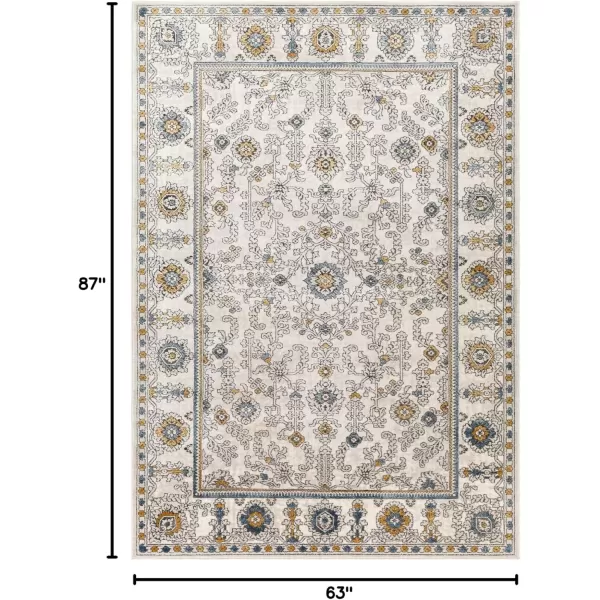 imageArtistic Weavers Marvel Vintage Oriental Area Rug 53quot x 73quot BlueBlueMustard