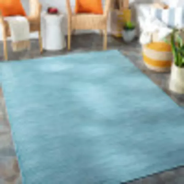 imageArtistic Weavers Oswin Outdoor Traditional Area Rug 51quot x 7 GreenLight Blue