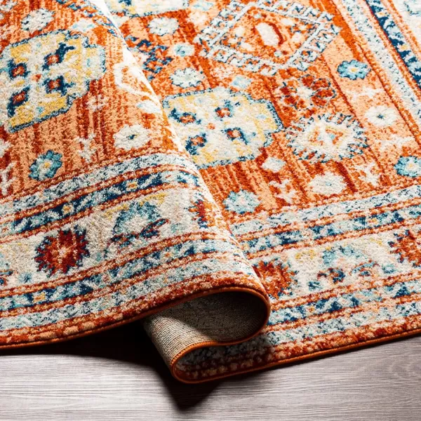 imageArtistic Weavers Tevazu Vintage Area Rug53quot x 7Light BlueBurnt Orange