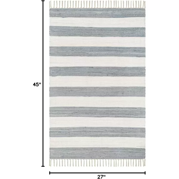 imageLivabliss Cotone Cottage Striped Area Rug5 x 76quot BlueGrayBluegray