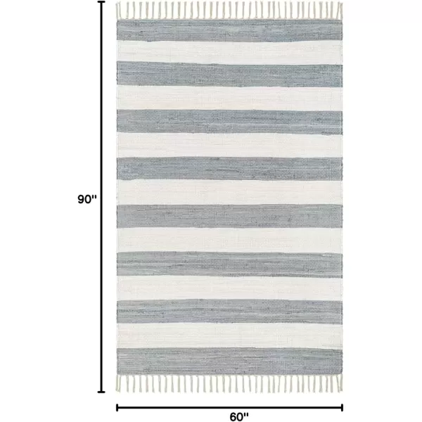 imageLivabliss Cotone Cottage Striped Area Rug5 x 76quot BlueGrayBluegray