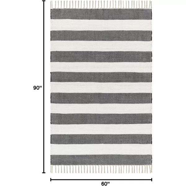 imageLivabliss Cotone Cottage Striped Area Rug5 x 76quot BlueGrayCharcoal