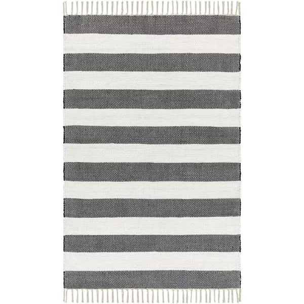 imageLivabliss Cotone Cottage Striped Area Rug5 x 76quot BlueGrayCharcoal