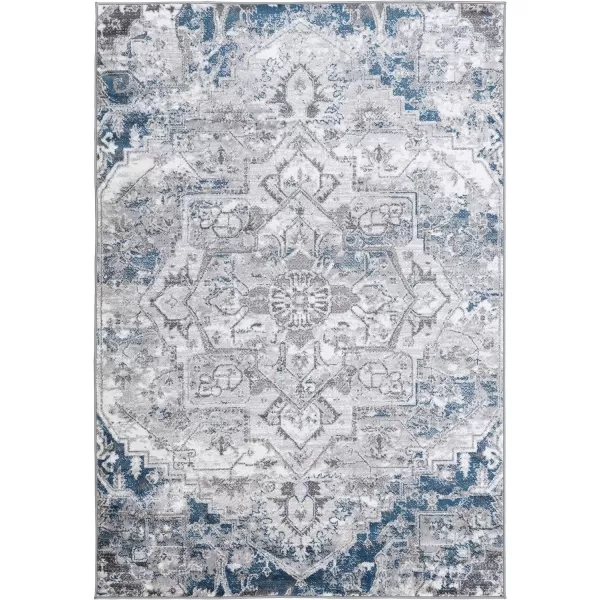 imageLivabliss Eiluned Vintage Medallion Area Rug53quot x 73quotSky Blue