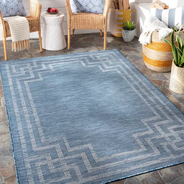 imageLivabliss Fleet Outdoor Traditional Area Rug 51quot x 7 Blue