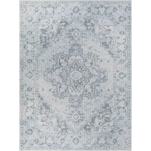 imageLivabliss Lillian Vintage Washable Area Rug 53quot x 7 Blue Gray 5 x 7