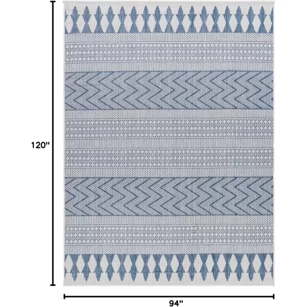 imageLivabliss Long Beach Area Rug 53quot x 7 Dark BlueTealBlueWhite