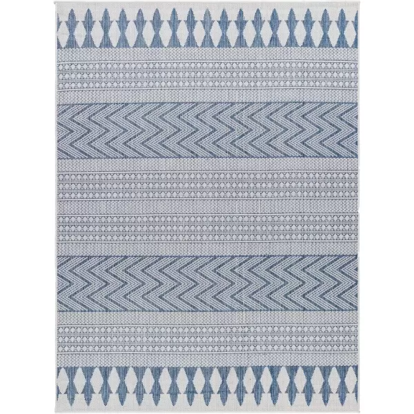 imageLivabliss Long Beach Area Rug 53quot x 7 Dark BlueTealBlueWhite