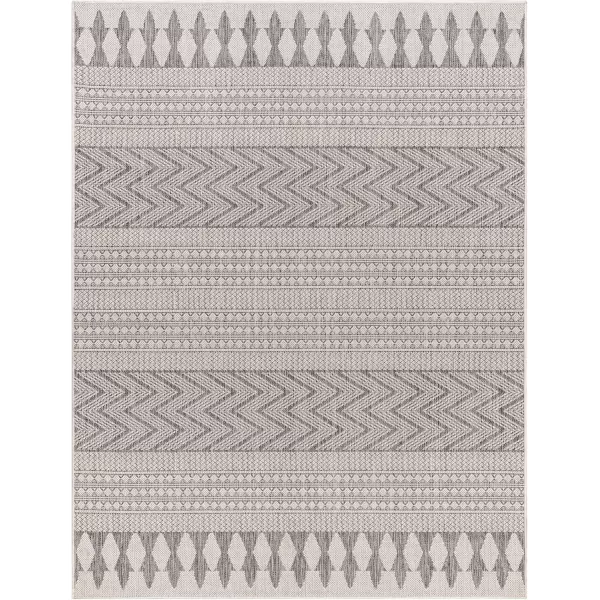 imageLivabliss Long Beach Area Rug 53quot x 7 Dark BlueTealMedium Gray