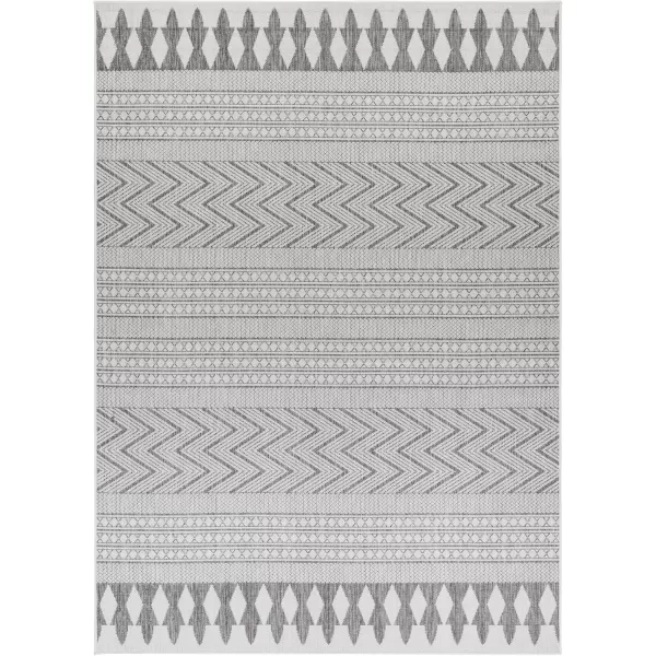 imageLivabliss Long Beach Area Rug 53quot x 7 Dark BlueTealMedium Gray