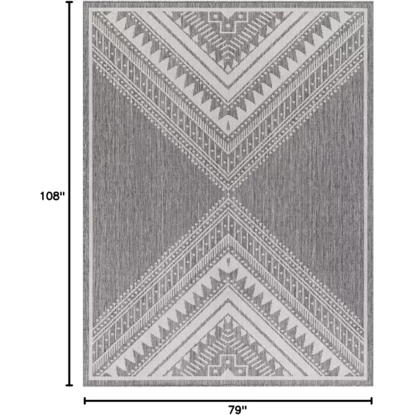 imageLivabliss Long Beach Global Area Rug 53quot x 7 Blue 5 x 7GrayLight Gray