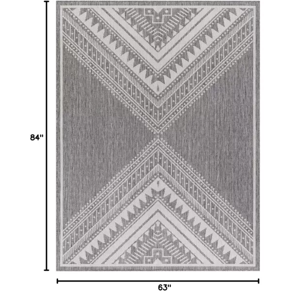 imageLivabliss Long Beach Global Area Rug 53quot x 7 Blue 5 x 7GrayLight Gray