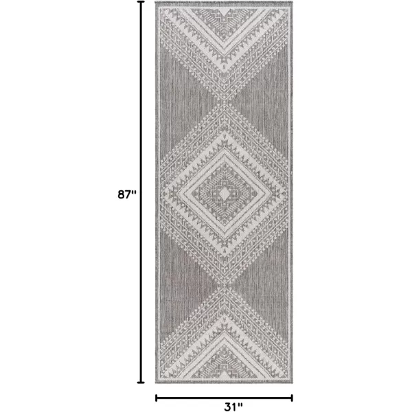 imageLivabliss Long Beach Global Area Rug 53quot x 7 Blue 5 x 7GrayLight Gray