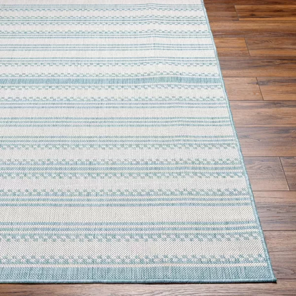 imageLivabliss Long Beach Global Area Rug 53quot x 7 BlueCream 5 x 7BlueCream