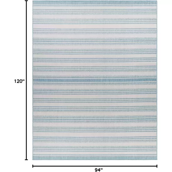 imageLivabliss Long Beach Global Area Rug 53quot x 7 BlueCream 5 x 7BlueCream