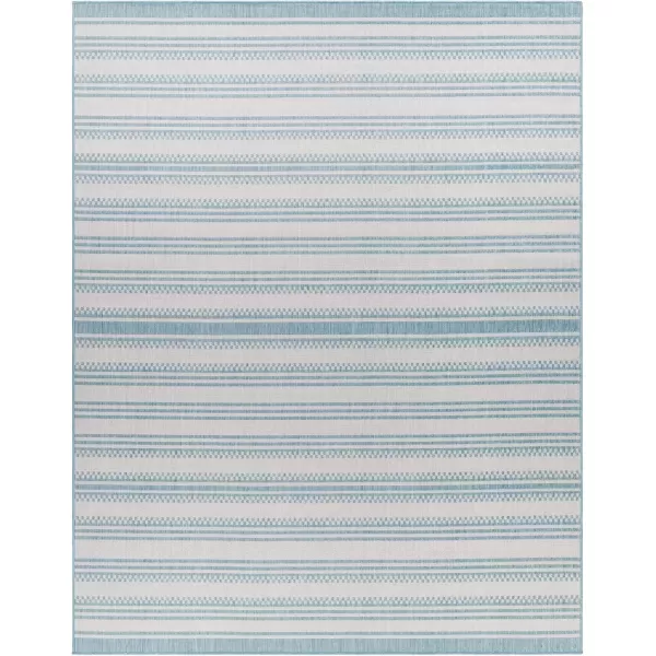 imageLivabliss Long Beach Global Area Rug 53quot x 7 BlueCream 5 x 7BlueCream