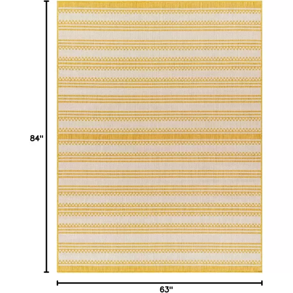 imageLivabliss Long Beach Global Area Rug 53quot x 7 BlueCream 5 x 7YellowCream