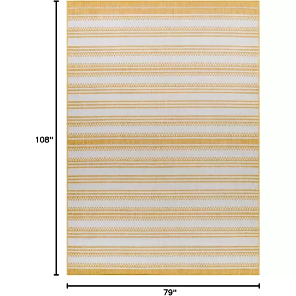 imageLivabliss Long Beach Global Area Rug 53quot x 7 BlueCream 5 x 7YellowCream