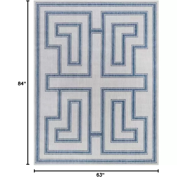 imageLivabliss Long Beach Global Area Rug 53quot x 7 Light GrayBlue 5 x 7