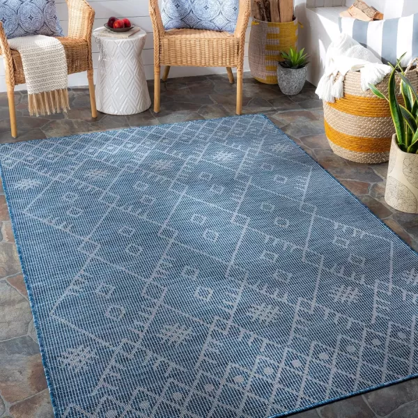 imageLivabliss Sandira Outdoor Global Area Rug 51quot x 7 Blue