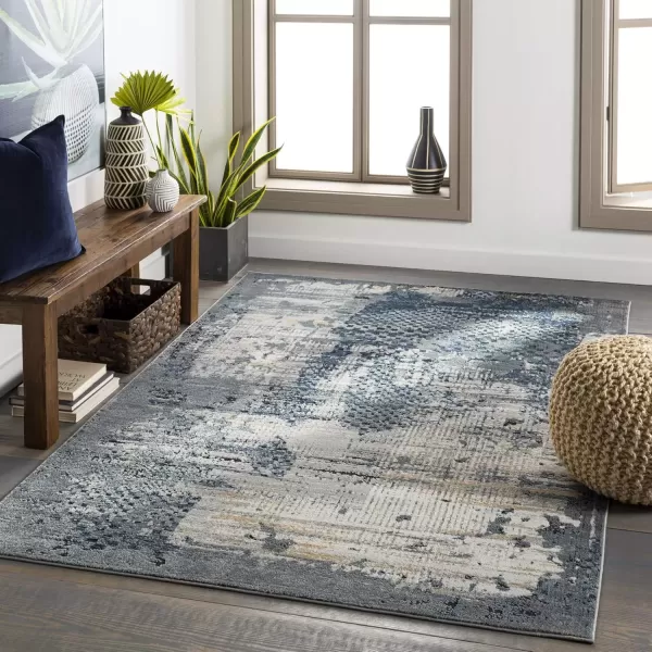 imageLivabliss Vaughn Modern Textured Area Rug 53quot x 73quot Dark Blue