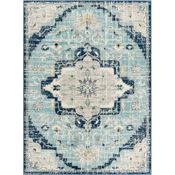 imageRedondo Beach Outdoor Boho Area Rug53quot x 7Light GreyBlueAquaGrey