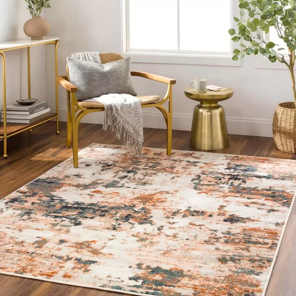 imageRedondo Beach Outdoor Boho Area Rug53quot x 7Light GreyBlueBurnt OrangeSlate