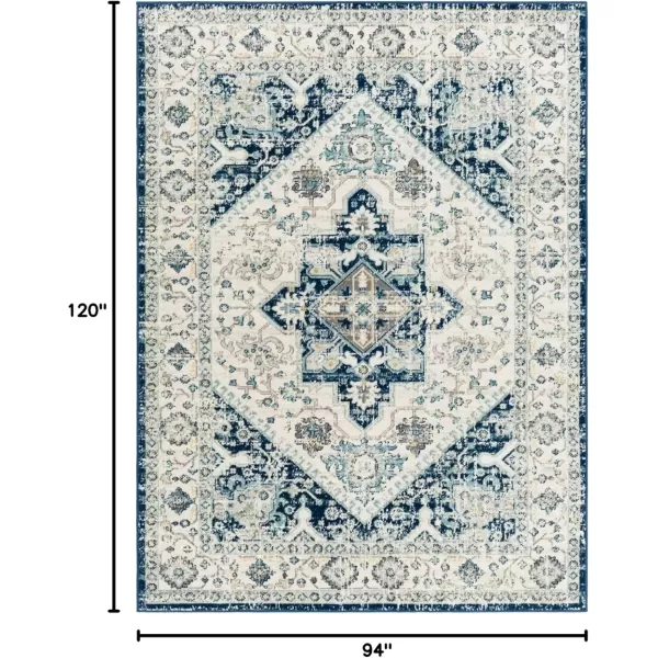 imageRedondo Beach Outdoor Boho Area Rug53quot x 7Light GreyBlueLight GreyNavy