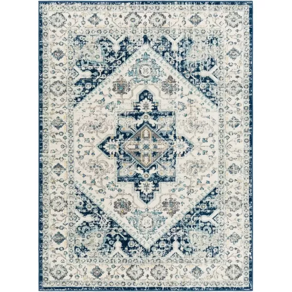 imageRedondo Beach Outdoor Boho Area Rug53quot x 7Light GreyBlueLight GreyNavy