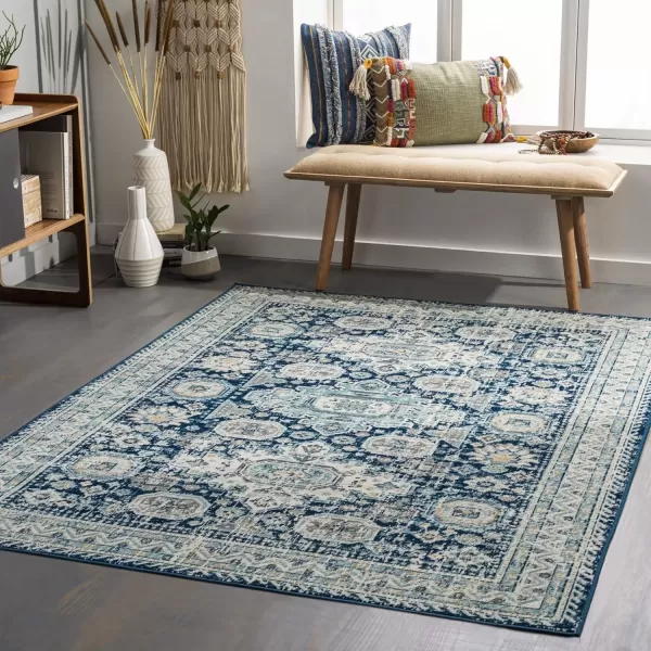 imageRedondo Beach Outdoor Boho Area Rug53quot x 7Light GreyBlueNavyGrey