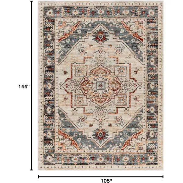 imageRedondo Beach Outdoor Boho Area Rug53quot x 7Light GreyBluePeachMedium Grey