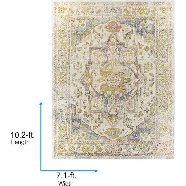 imageLivabliss Arae GreenLight Blue Area Rug 53quot x 73quotGreen  Light Blue