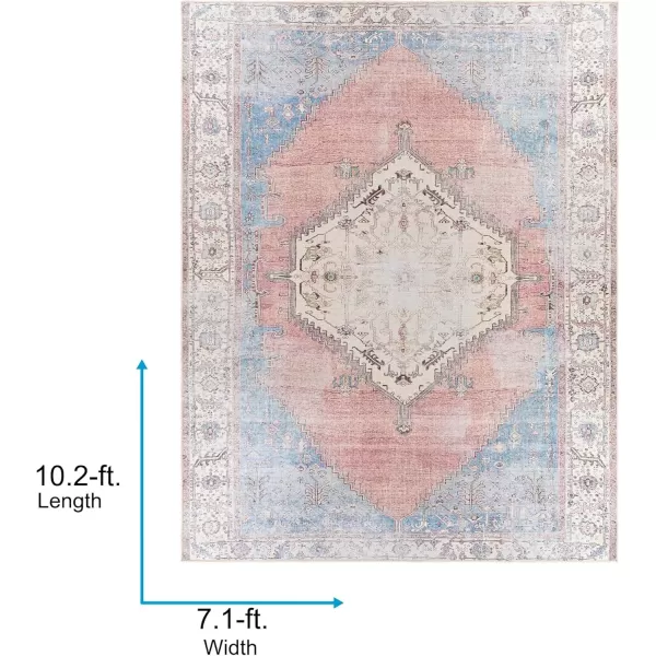 imageLivabliss Alicia Vintage Medallion Washable Area Rug53quot x 73quot OrangeDenim710 x 102